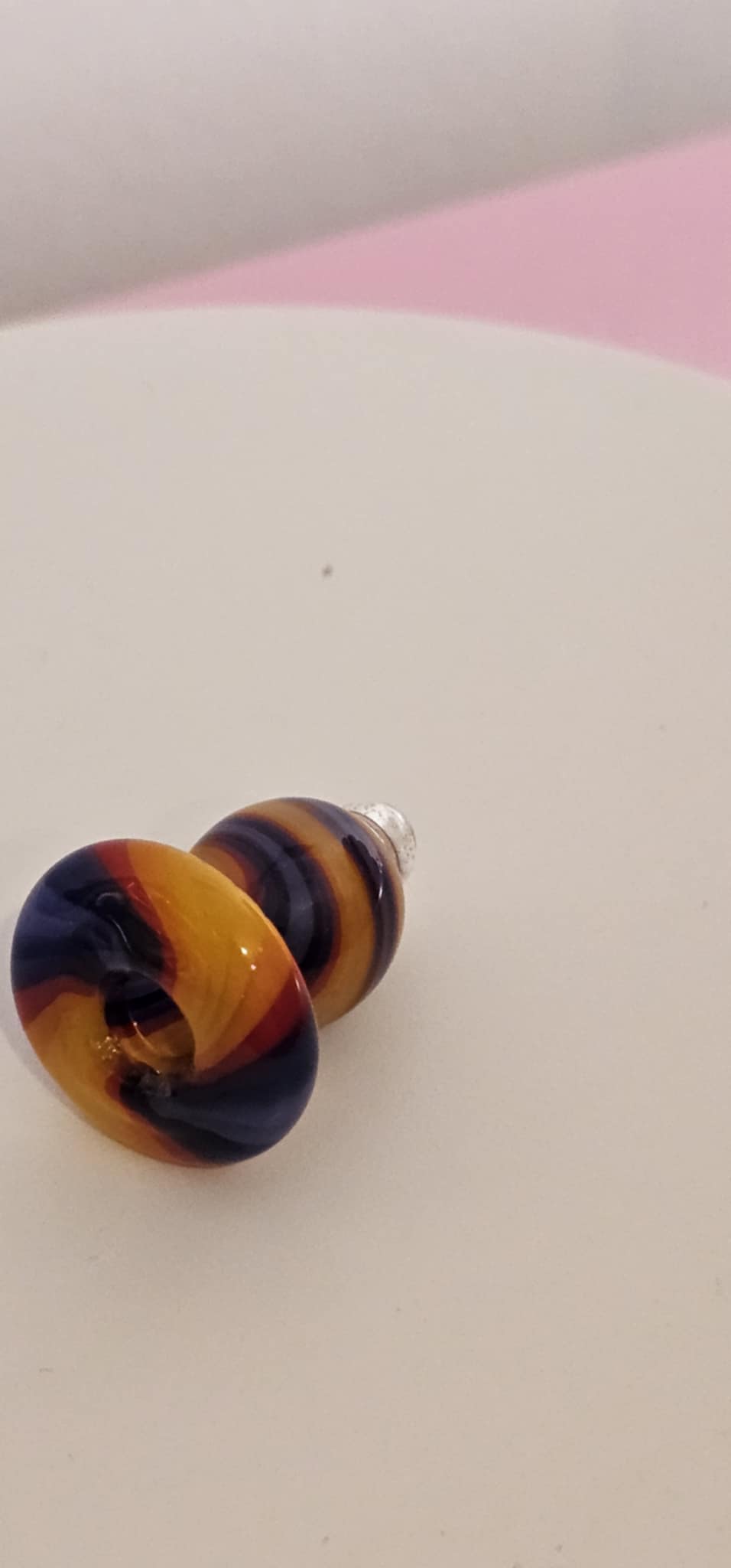 Padd Glass Bubble Cap - Red, Orange, Purple, Black Swirl
