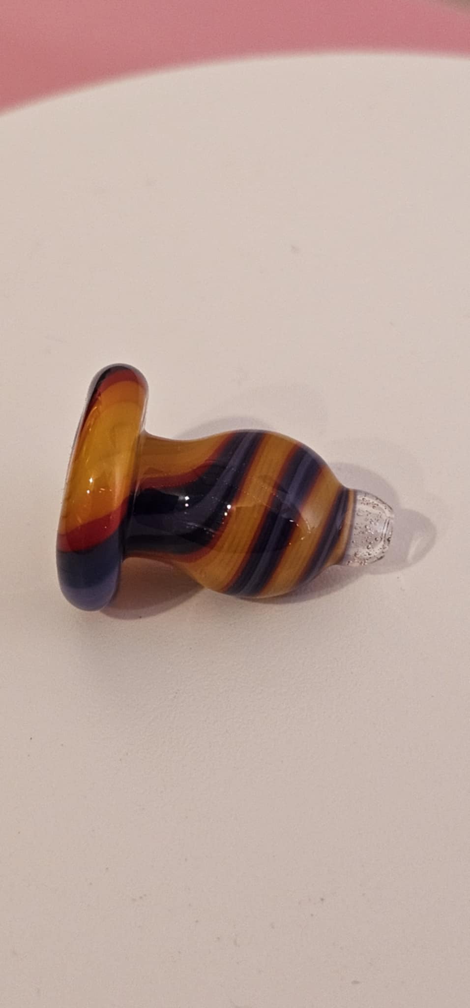Padd Glass Bubble Cap - Red, Orange, Purple, Black Swirl