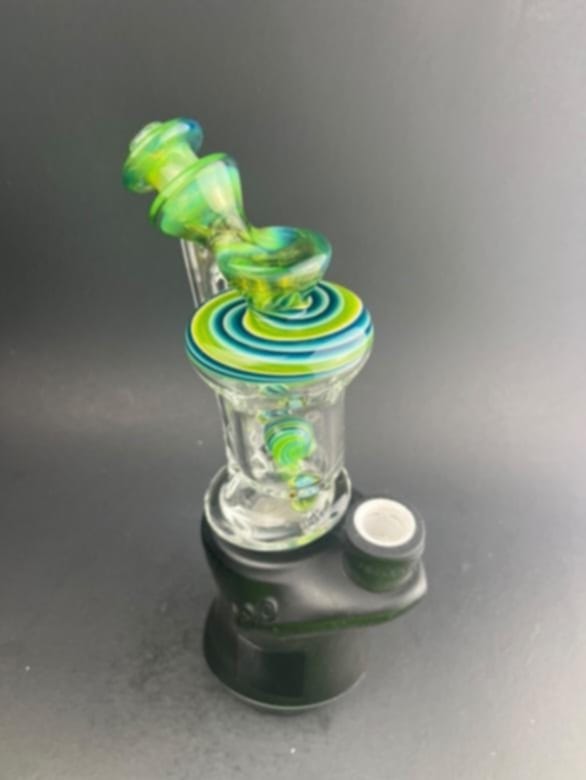 Padd Glass Bubbler (Lime/Blue/Teal)