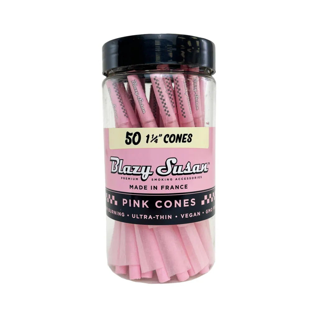 Pink Paper Cones- Standard 1 1/4", 50 Ct Cones
