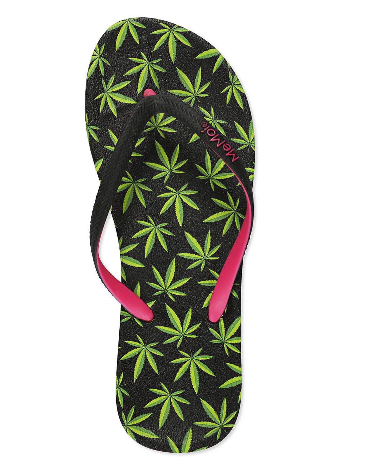 Women's Weed Flip Flops & Mesh Bag Set: Black, S 5-6