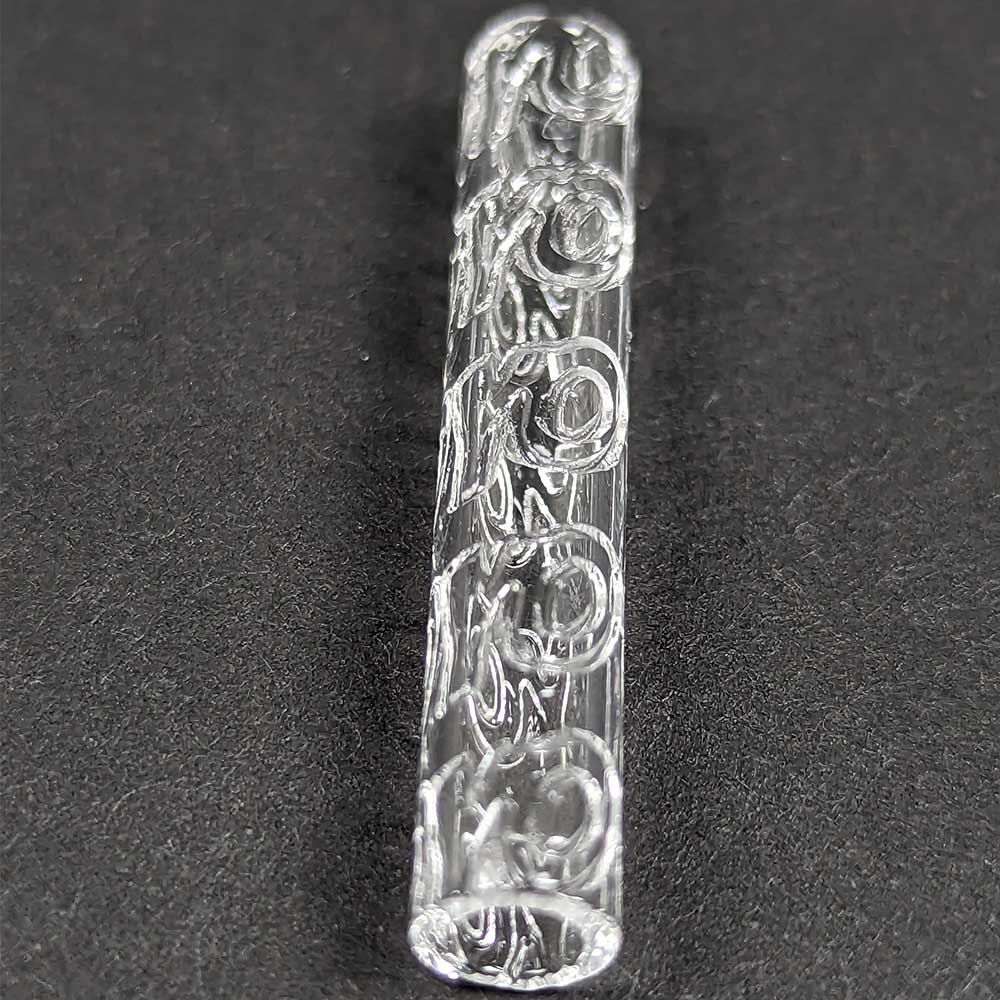 Solid Quartz Pillar with YO etched pattern- 35mm