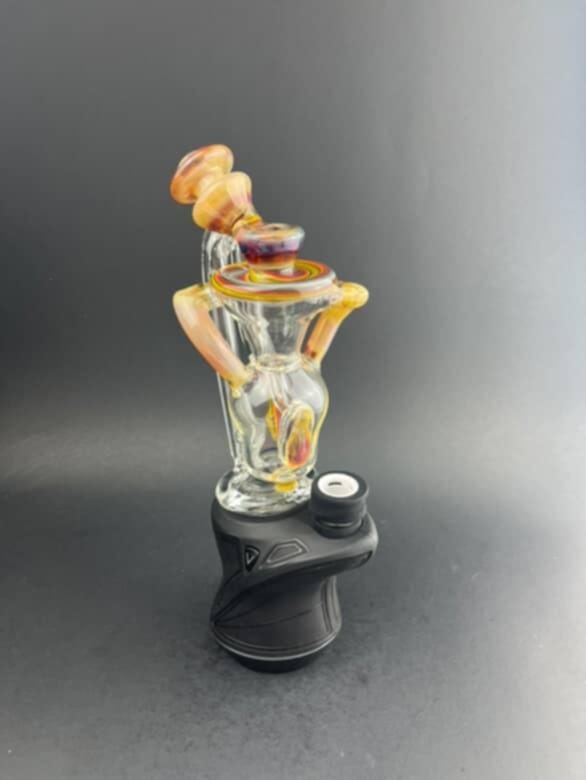 Padd Glass Recycler- Amber/Ruby Swirl