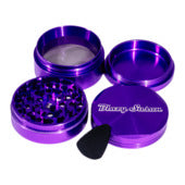 blazy 4 piece aluminum herb grinder purple with deep chamber