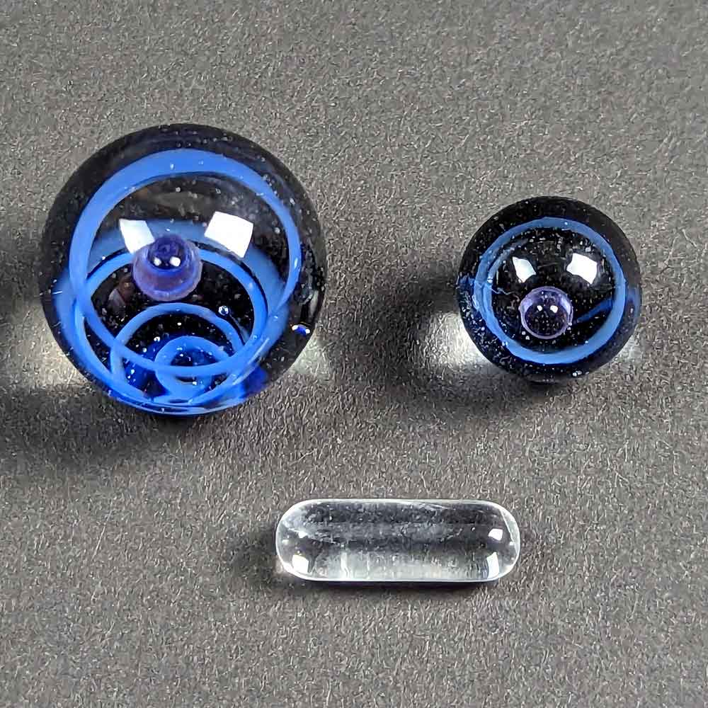 Yo Dabba Dabba-Terp Slurp Marble Set- Blue + Display Stand