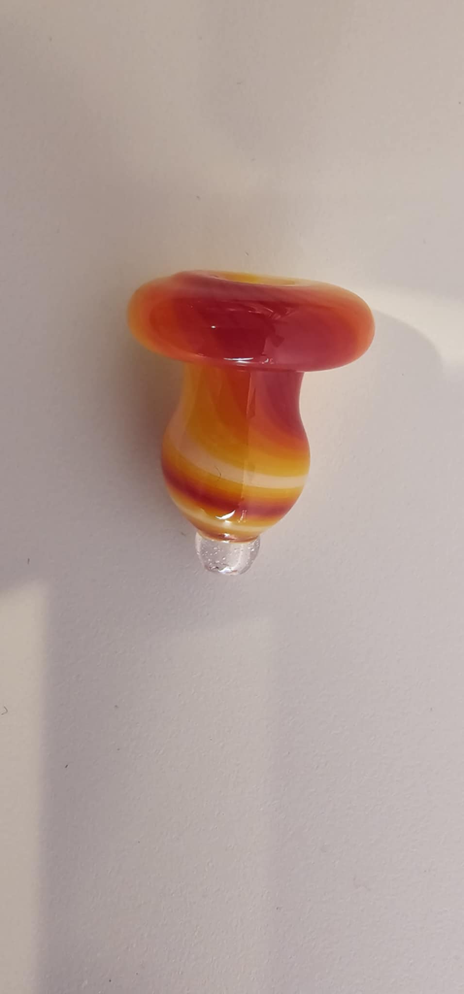 Padd Glass Bubble Cap - Red, Yellow, Orange Swirl