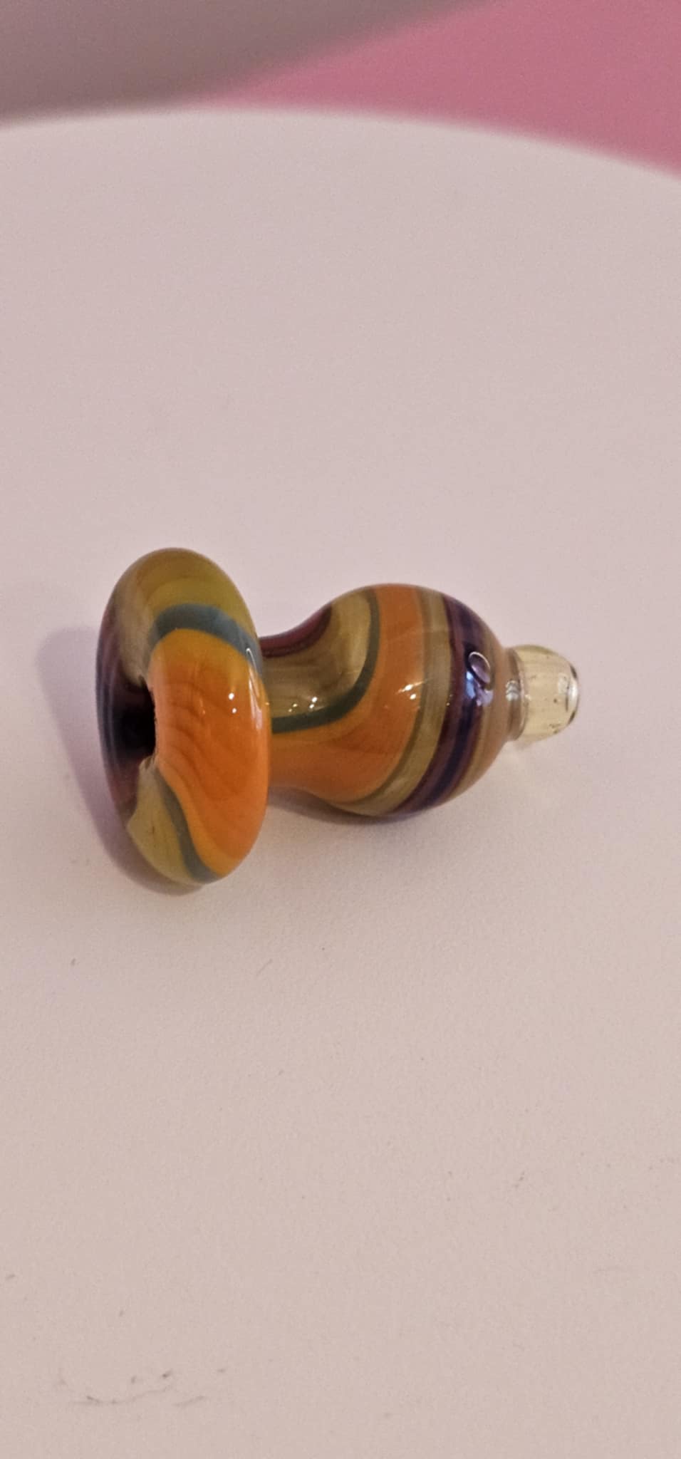 Padd Glass Bubble Cap - Orange, Yellow, Pink, Purple Swirl