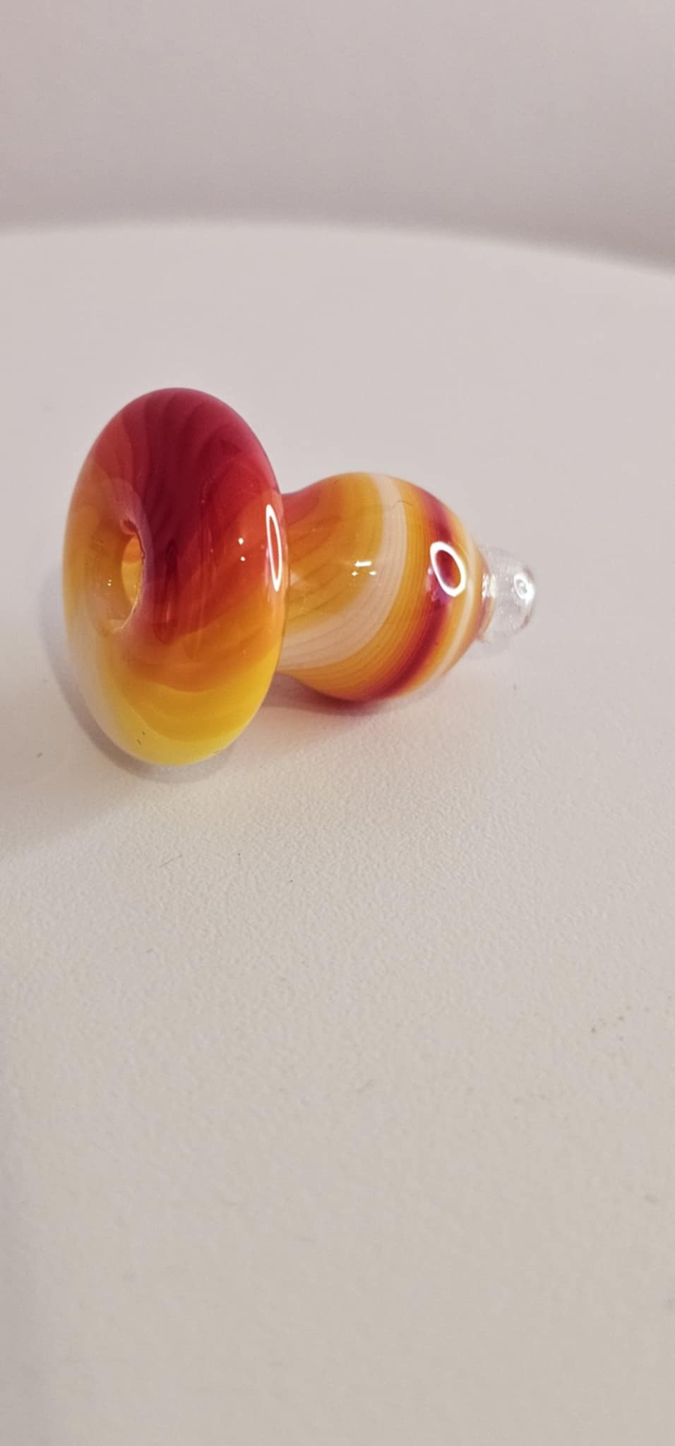 Padd Glass Bubble Cap - Red, Yellow, Orange Swirl
