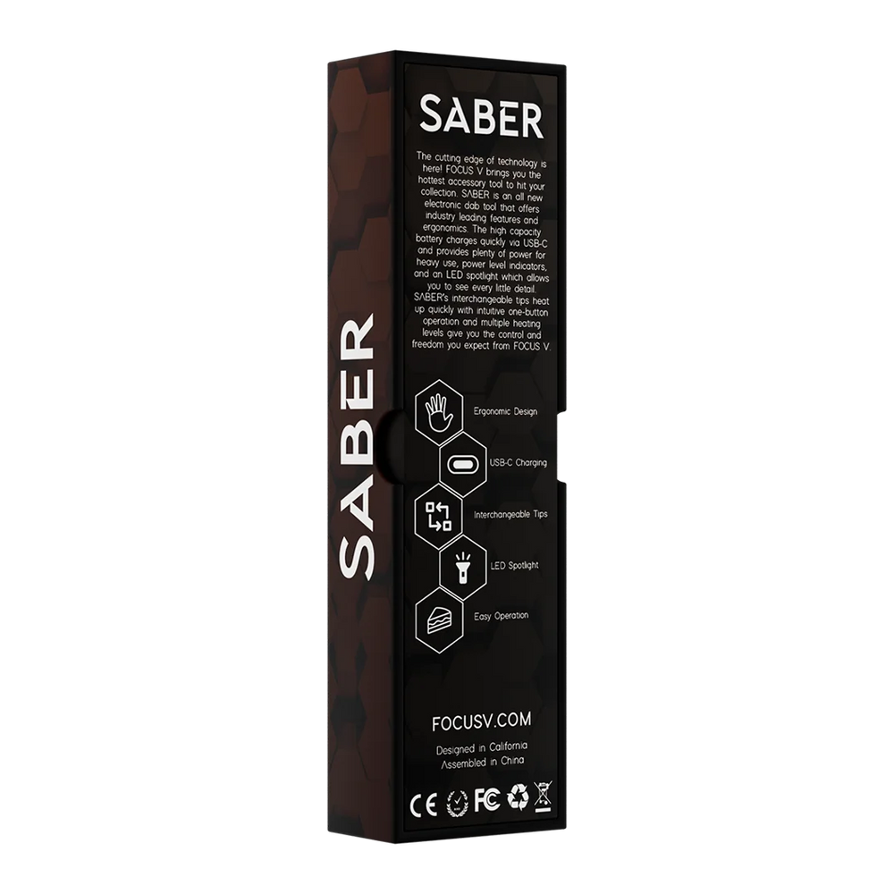 Heated dab tool Focus V Saber tangerine with interchangeable tip