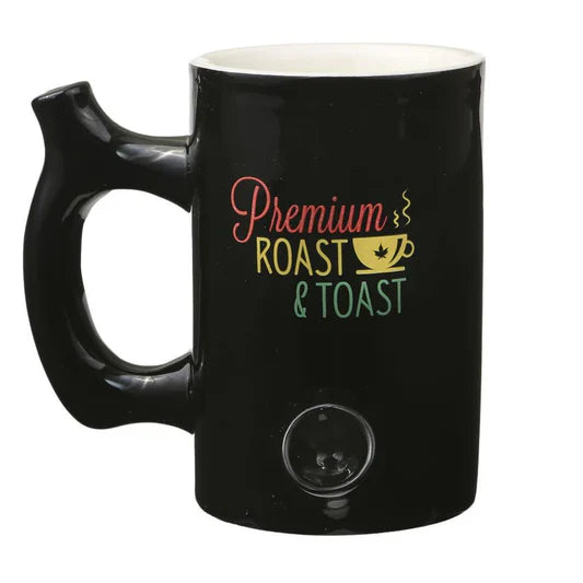 Premium Roast & Toast mug pipe ceramic coffee mug with integrated smoking pipe perfect 420 and novelty gift idea