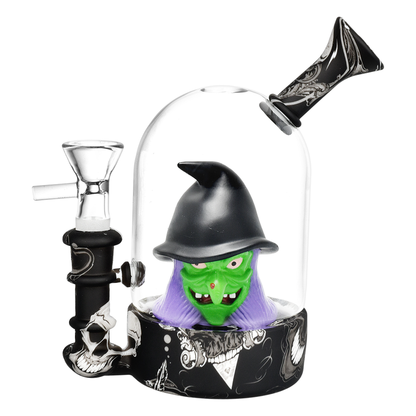 Spooky Witch Bell Jar Silicone & Glass Water Pipe | 5.5" | 14mm F
