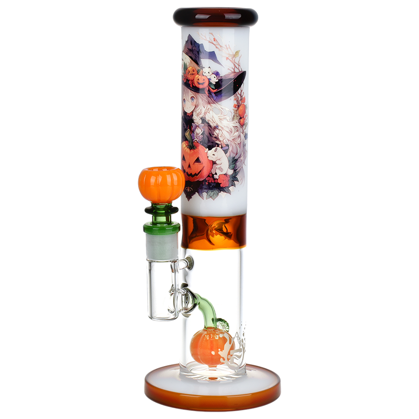 Pulsar Anime Halloween Straight Tube Glass Water Pipe | 9.75" | 14mm F