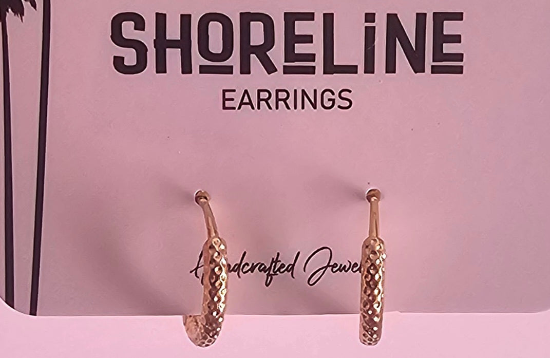 Etched Gold Hoops