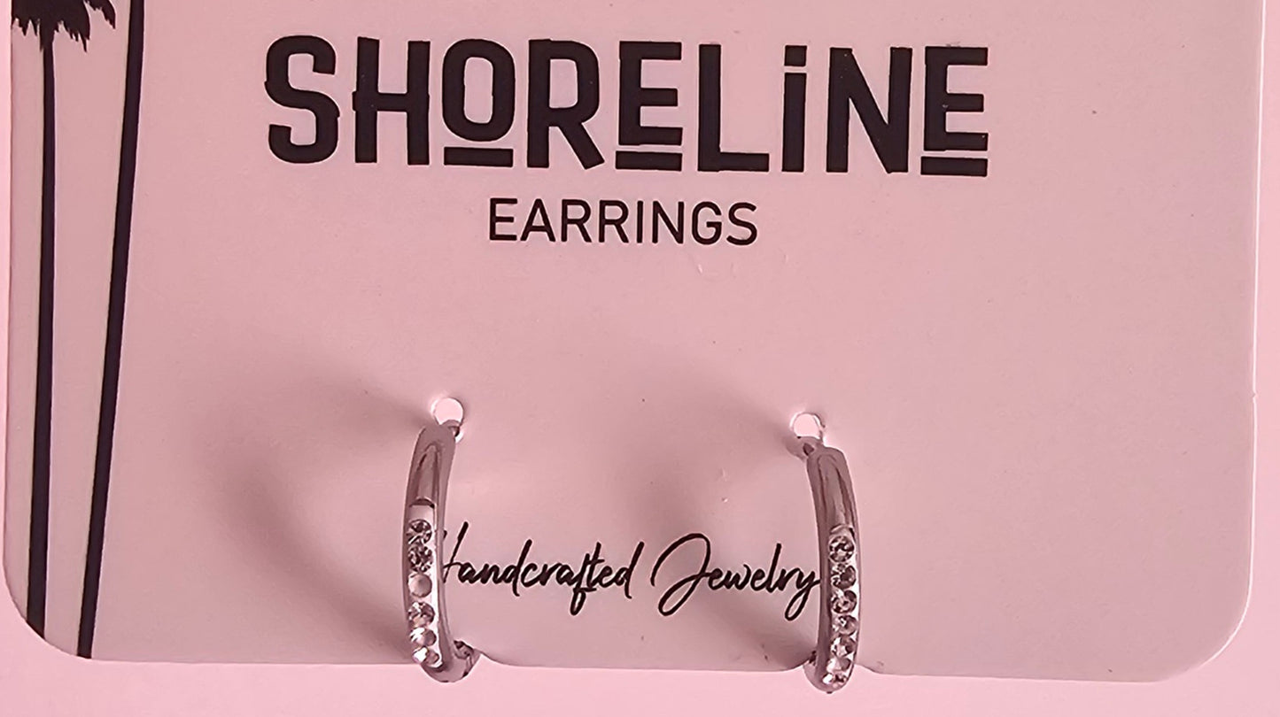 Silver Stone Hoops