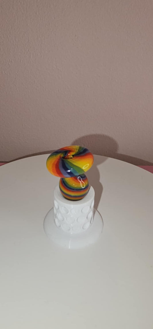 Padd Glass Bubble Cap Rainbow Swirl