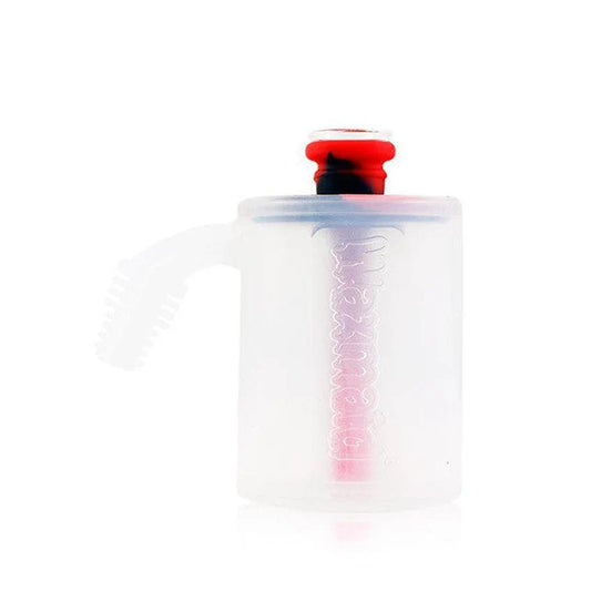 14mm 18mm silicone ash catcher in red black design attached to bong for cleaner smoother smoking sessions