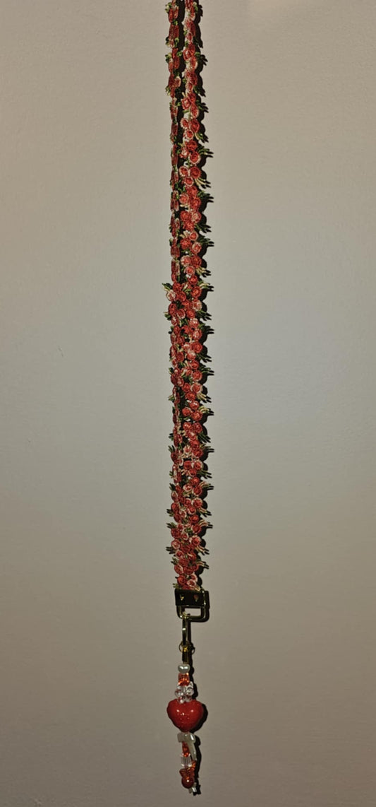 Floral Lanyard - Red