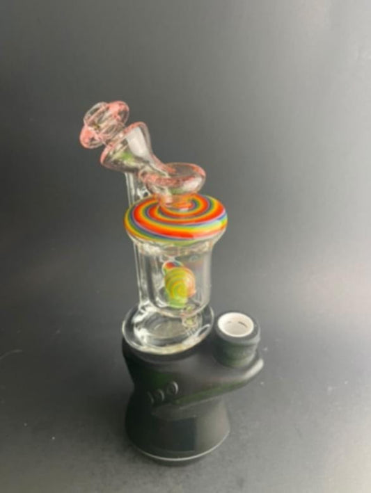 Padd Glass Bubbler (Rainbow Swirl)