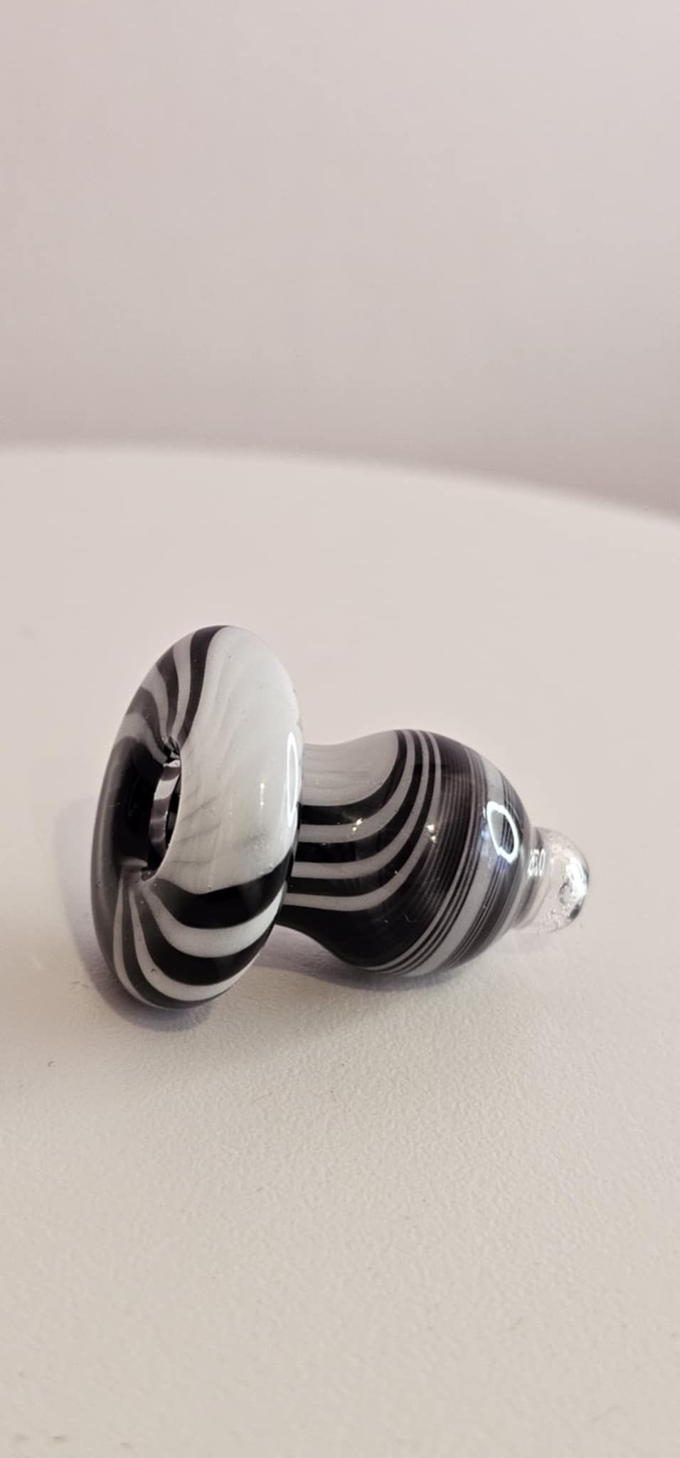 Padd Glass Bubble Cap - Black & White Swirl