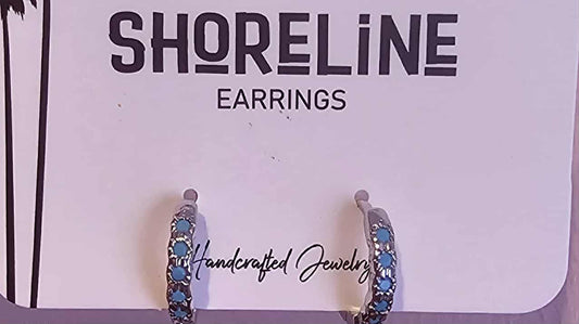 Silver/Teal Clasp Earrings