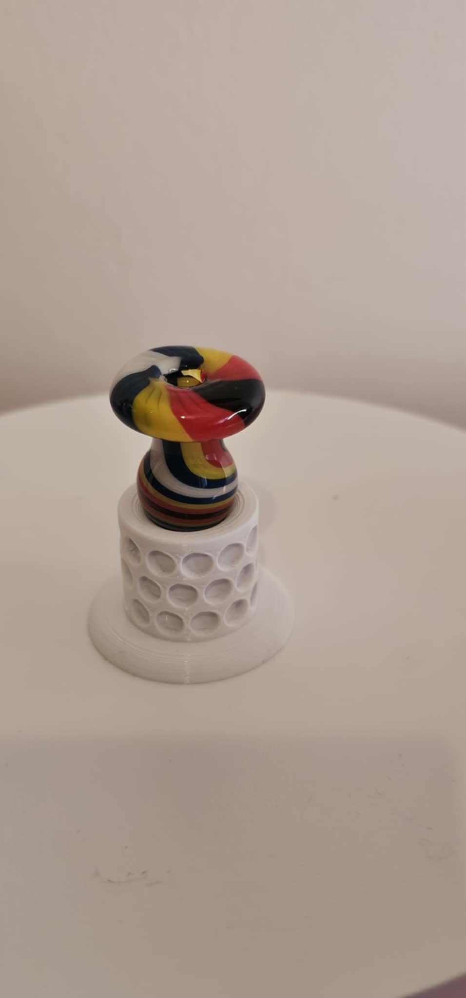 Padd Glass Bubble Cap - Black, Red, Yellow, Green Swirl