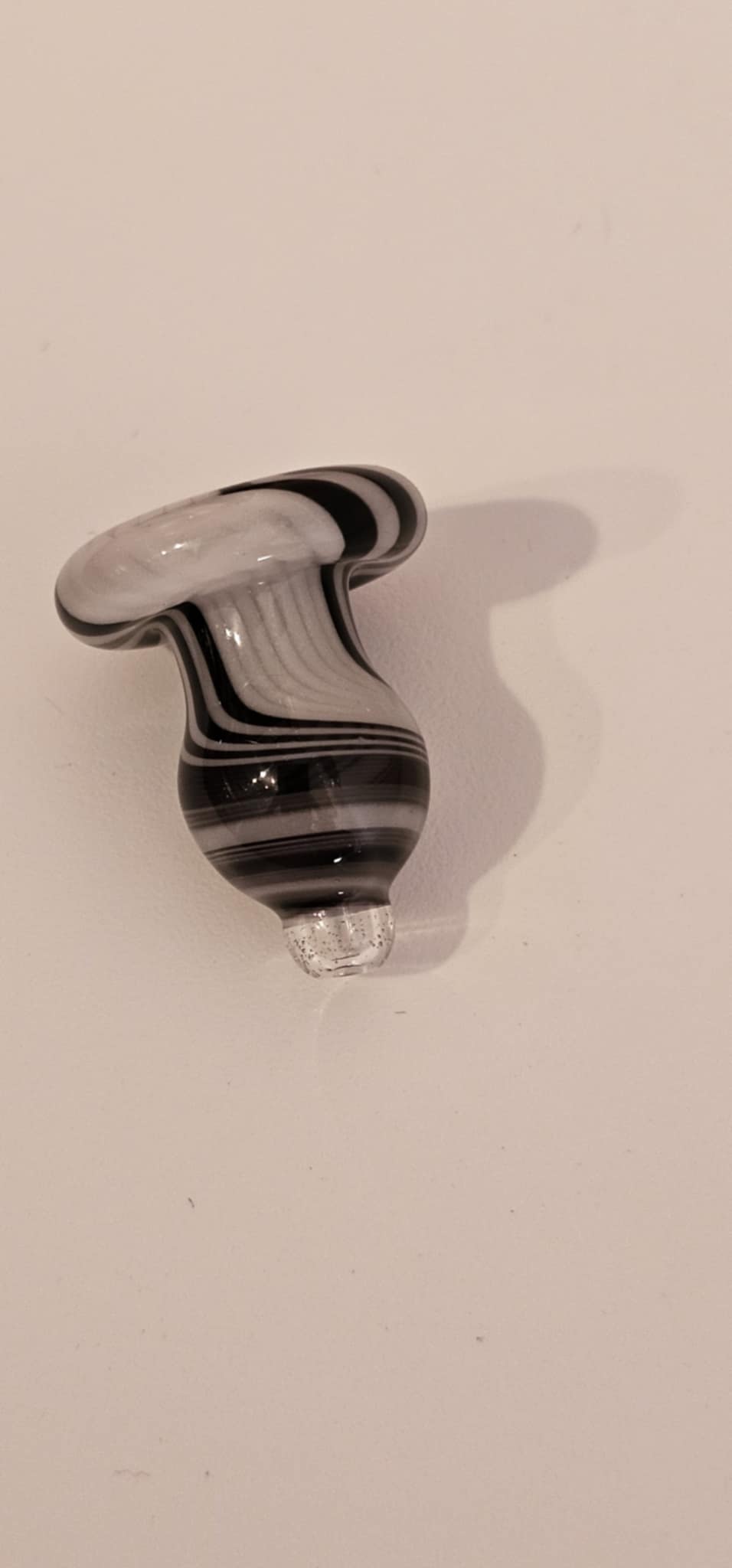 Padd Glass Bubble Cap - Black & White Swirl