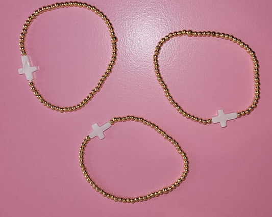 Beaded bracelet with Cross