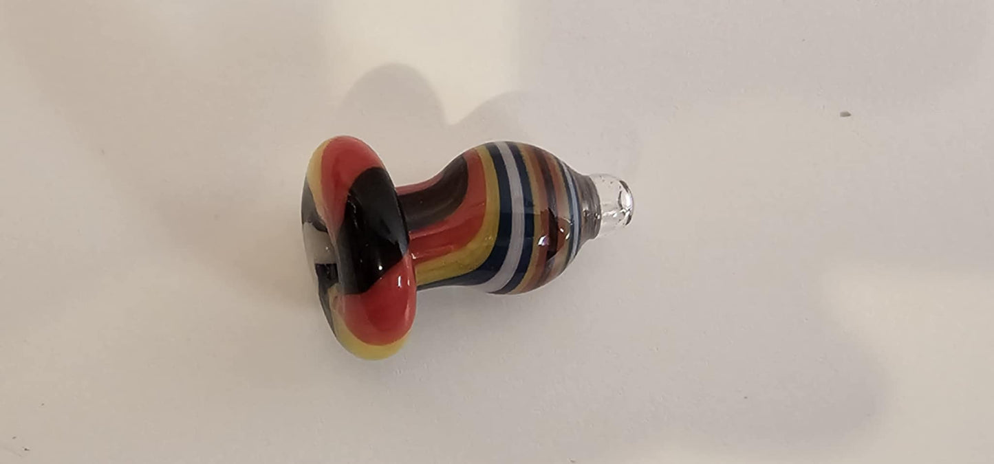 Padd Glass Bubble Cap - Black, Red, Yellow, Green Swirl
