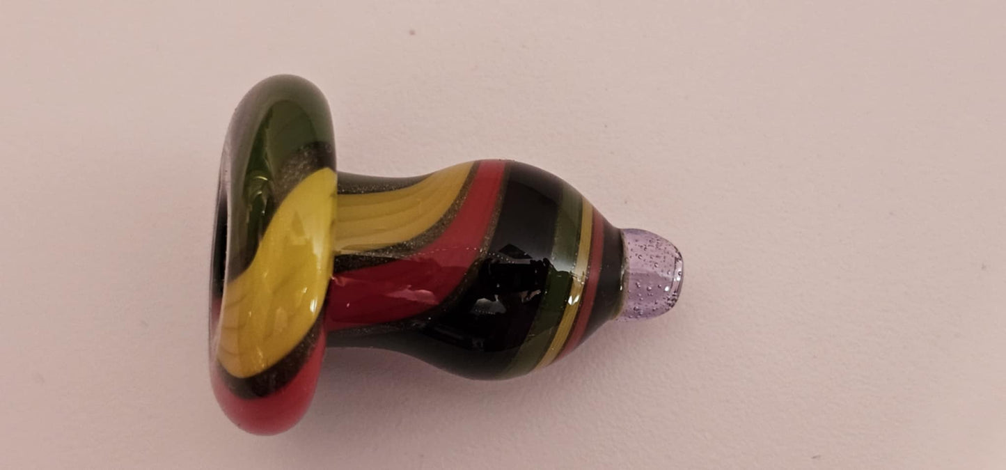 Padd Glass Bubble Cap -  Green, Black, Yellow, Red Swirl