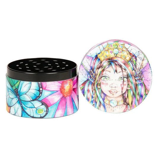 63mm Linda Biggs 4 part grinder with fairy design