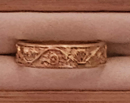 engraved shell ring