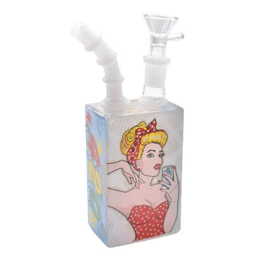 7 inch tall juice box bong glass water pipe with compact design for smooth filtered hits and easy portability