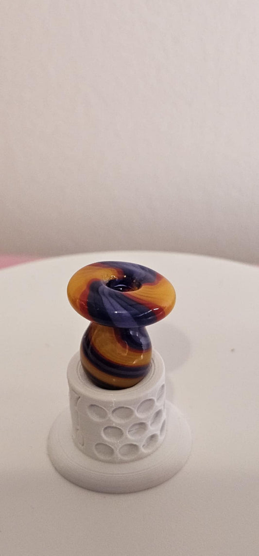 Padd Glass Bubble Cap - Red, Orange, Purple, Black Swirl