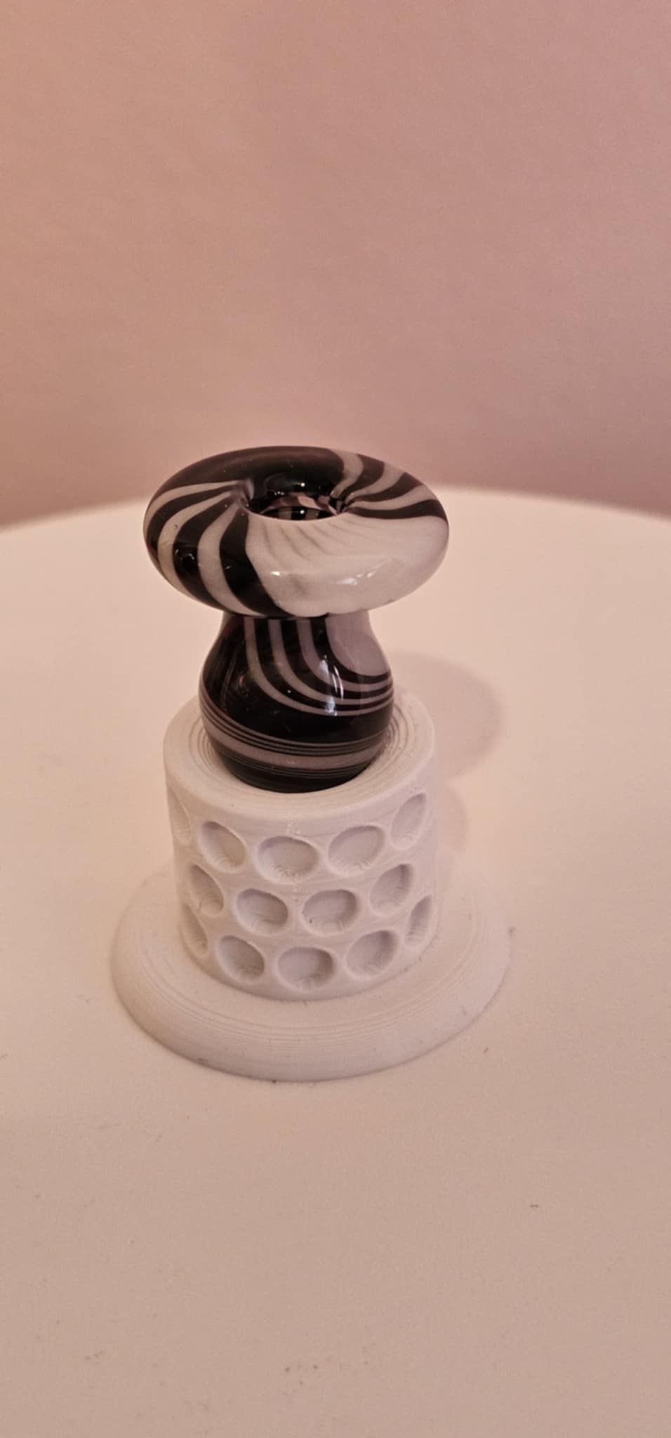 Padd Glass Bubble Cap - Black & White Swirl