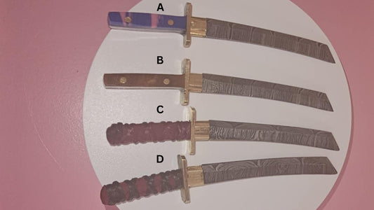 9 inch damascus dab sword for precise wax concentrate handling