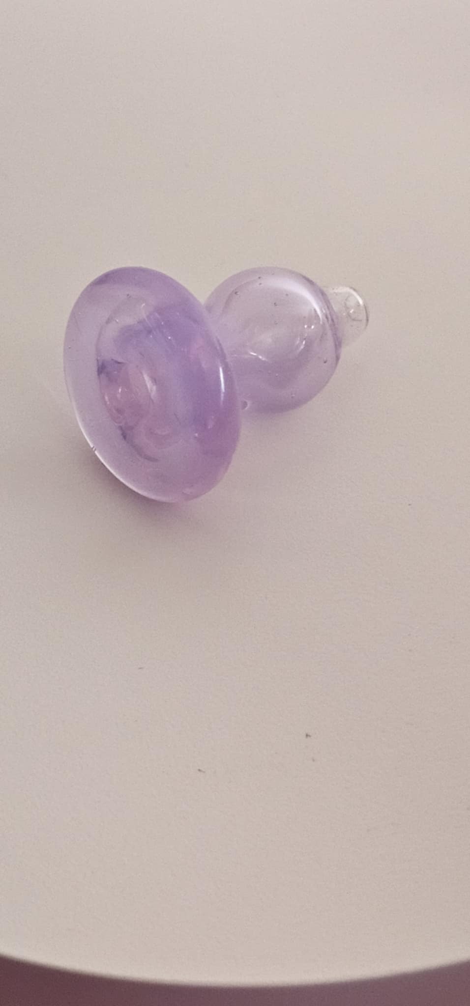   Hand-blown lavender glass bubble cap made from premium borosilicate for durable dabbing performance.