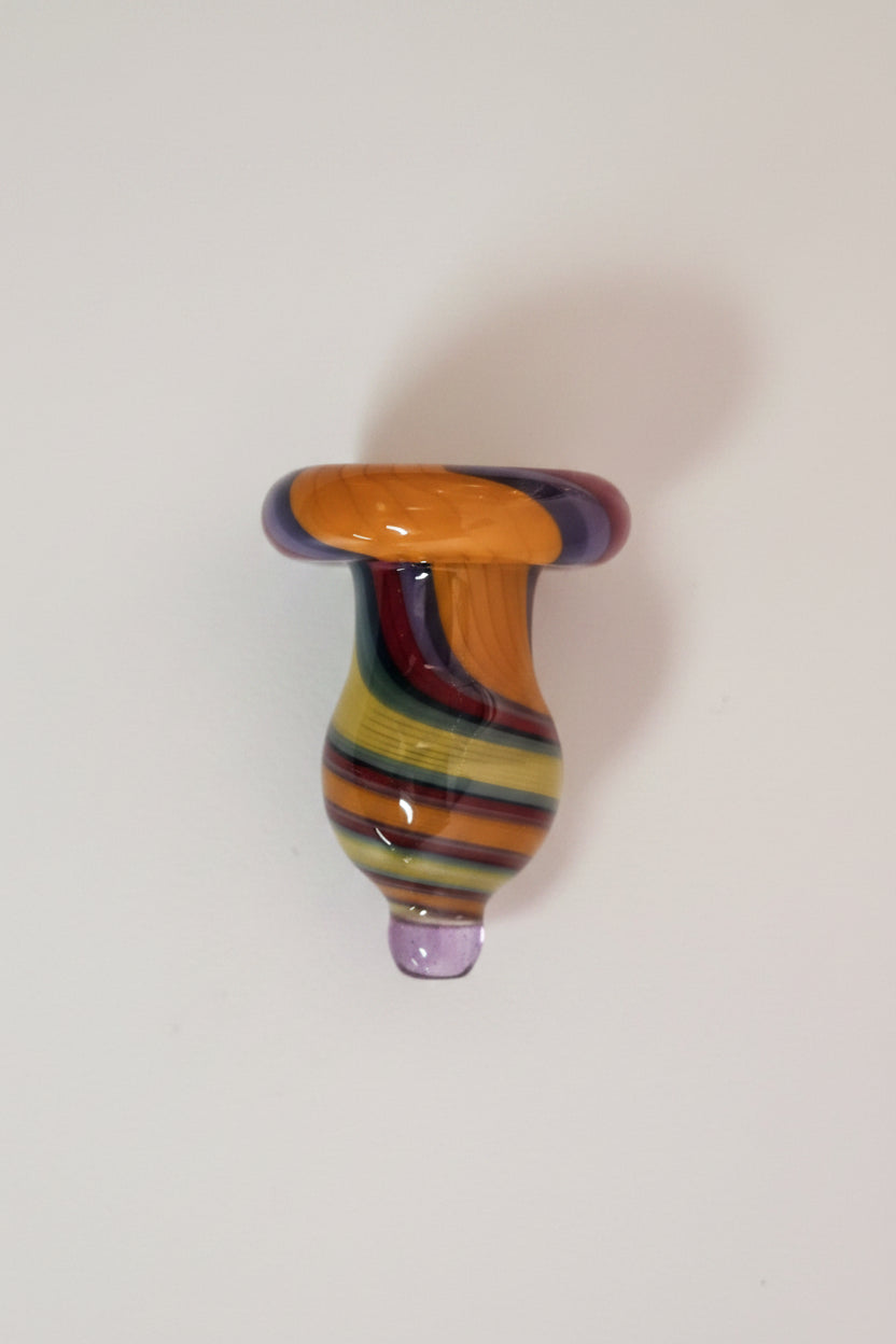 Padd Glass Bubble Cap - Yellow, Green, Orange, Red Swirl