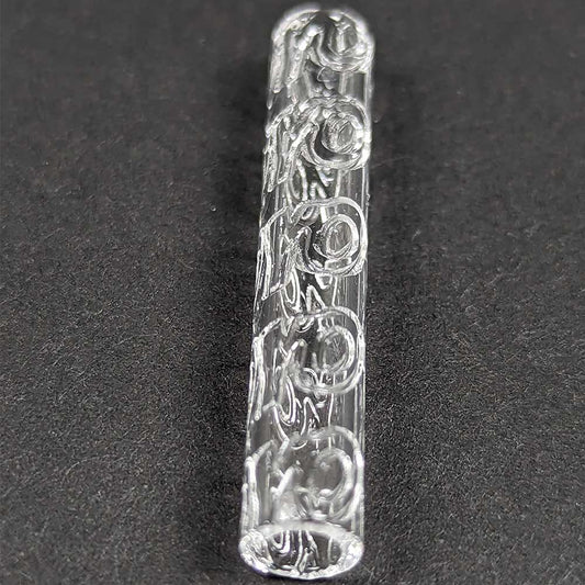 Solid Quartz Pillar with YO etched pattern- 35mm