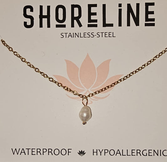 shoreline-pearl chain necklace