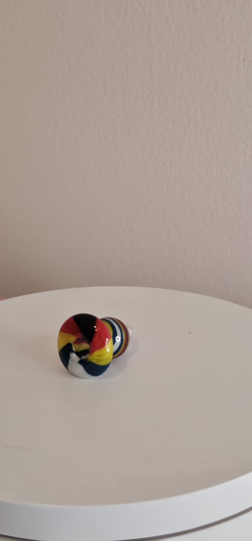 Padd Glass Bubble Cap - Black, Red, Yellow, Green Swirl