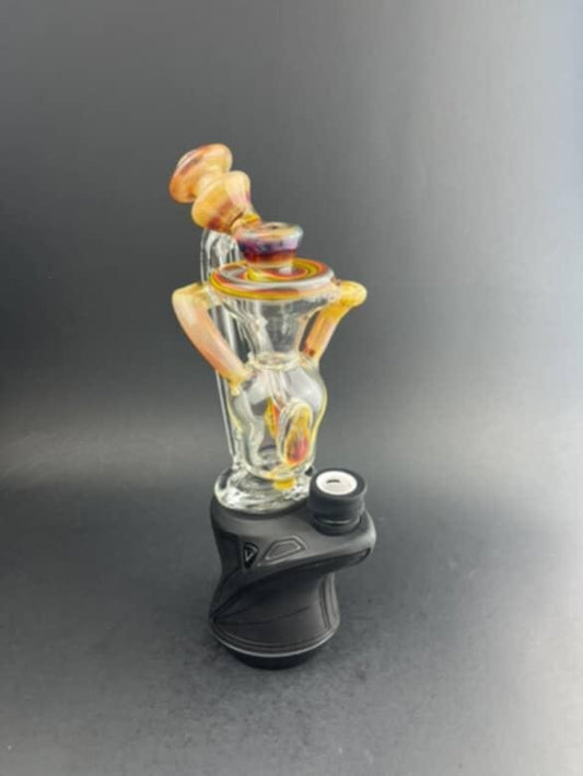 Padd Glass Recycler- Amber/Ruby Swirl