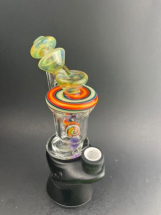 Padd Glass Bubbler (Orange/Blue/Purple)