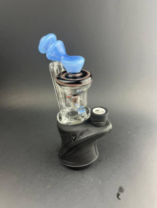 Padd Glass Bubbler -Periwinkle, Black, Orange,Teal Swirl