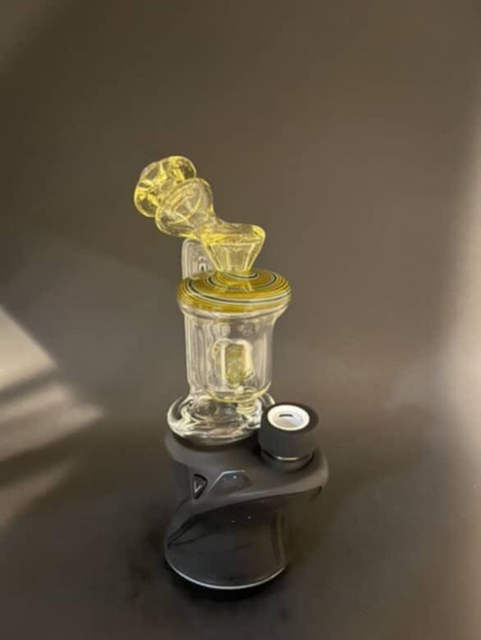 Padd Glass Bubbler - Green, Yellow, White Swirl