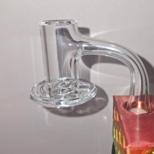 14mm blender banger clear quartz for smooth airflow and terp control during dabbing
