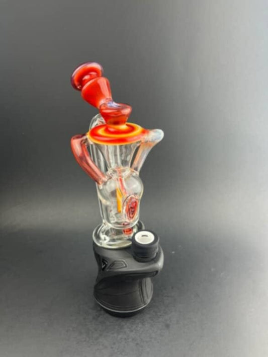 Padd Glass Recycler - Ruby, Yellow, Red, White Swirl