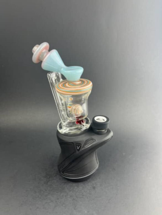Padd Glass Bubbler - Green, Orange, Yellow, Mint Swirl