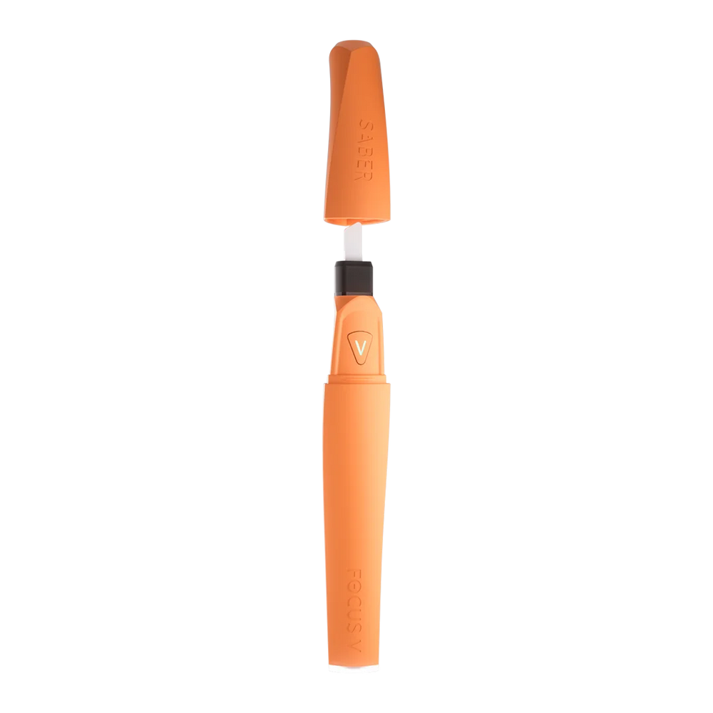 Focus V Saber dab tool tangerine with LED light and heated tip
