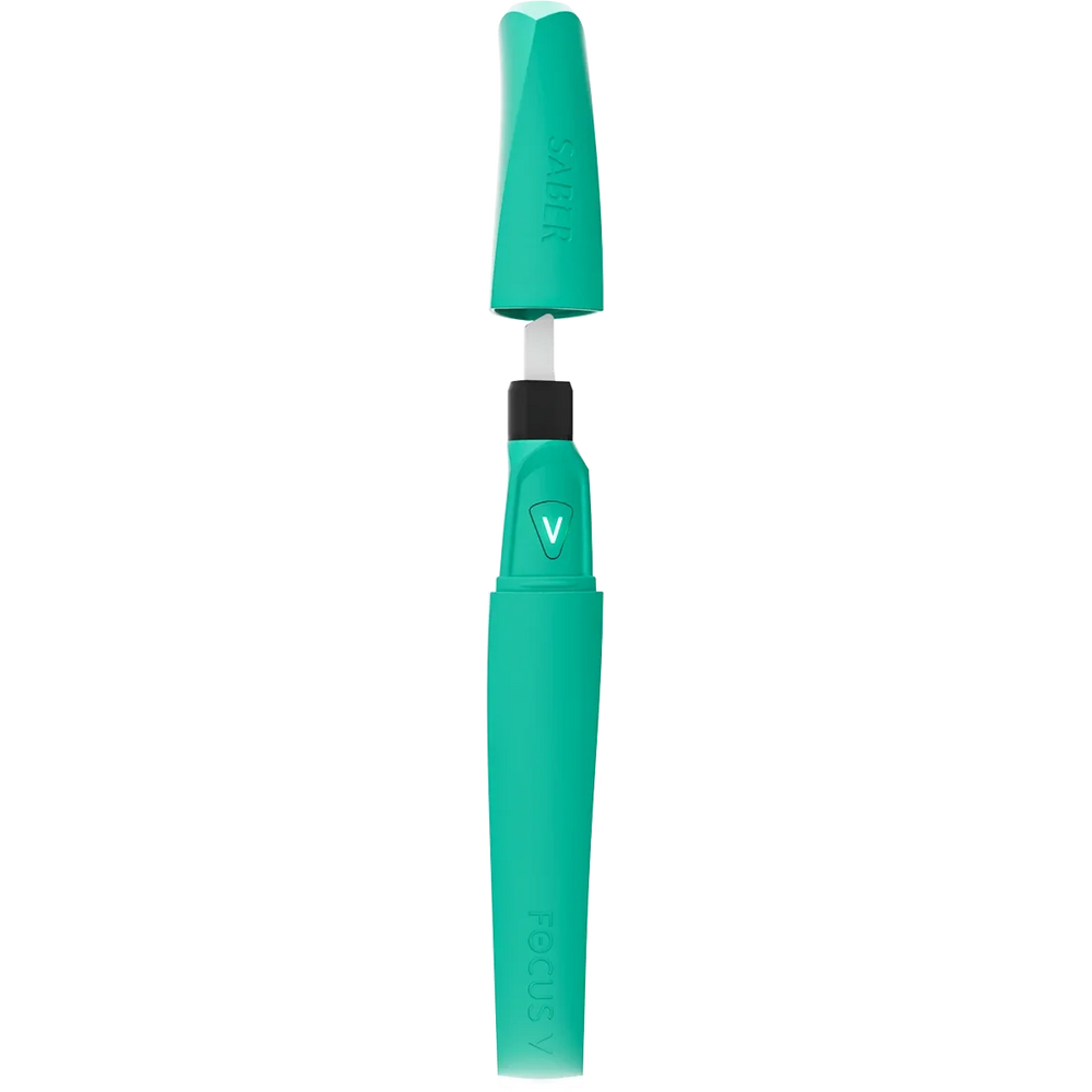 Focus V Saber Electronic Dab Tool Teal with LED spotlight for precision use