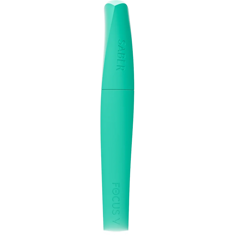 Electronic dab tool with LED light Focus V Saber teal close-up view